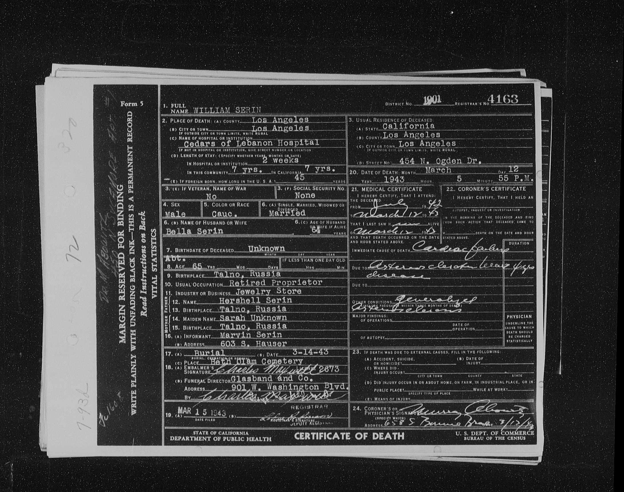 Death Certificate