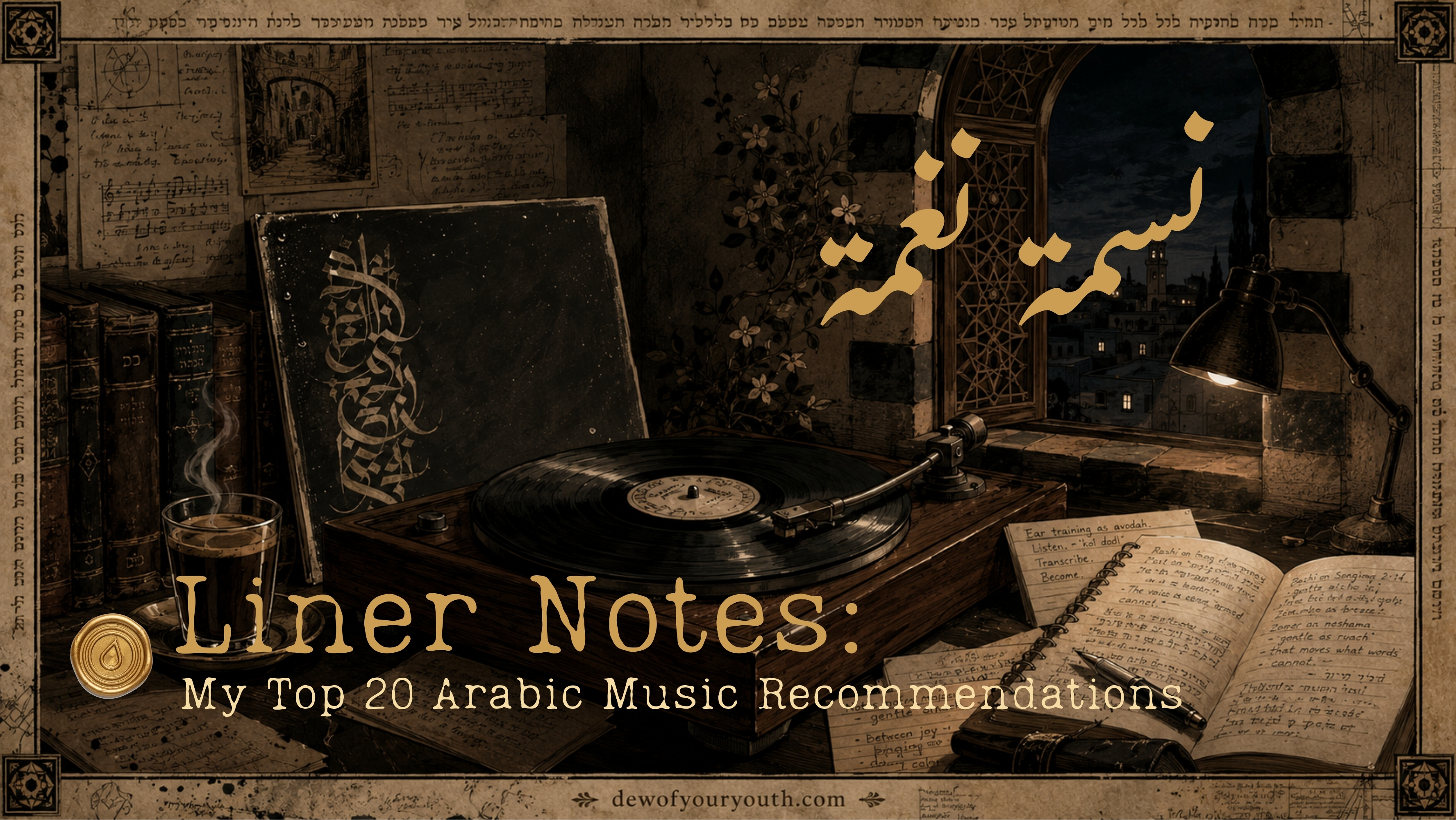 Twenty Arabic song recommendations for ear training, spanning Tunisian, Algerian, Moroccan, Levantine, and Sudanese dialects — with dialect notes, lyrics, and translations for language learners.