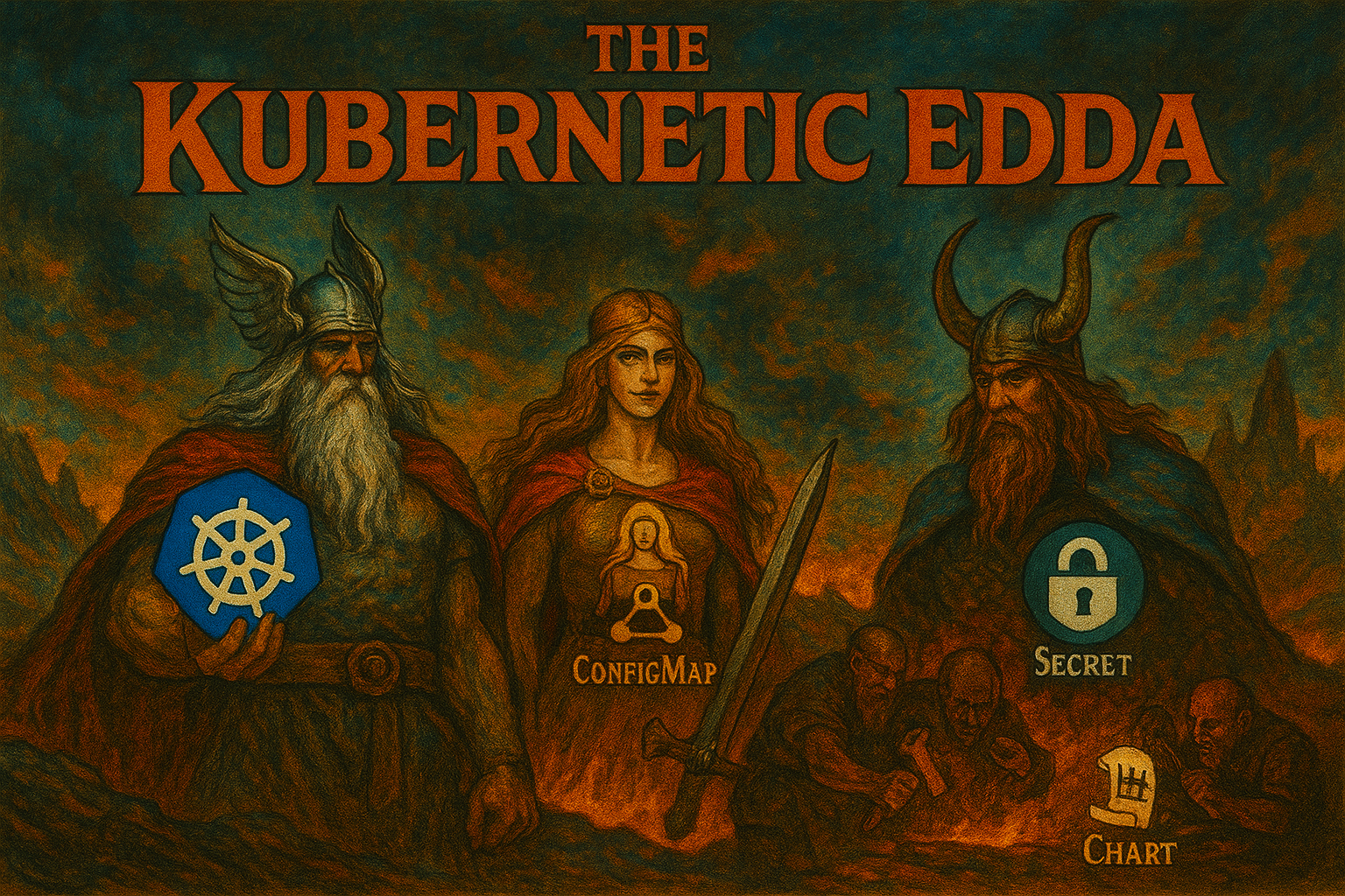 Book I of the Kubernetic Edda: a saga of Kubernetes, YAML, and Norse mythology — the journey from tangled EC2 infrastructure to declarative state.